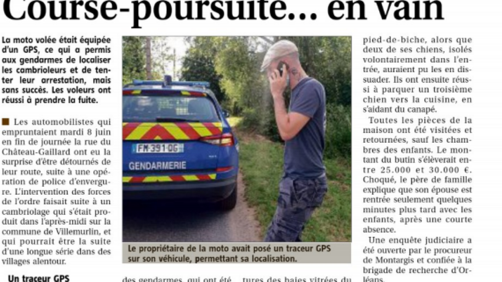 Wanneer een motor GPS tracker de politie kan waarschuwen voor een inbraak